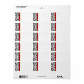 Points rouges et noirs Damask Étiquette de adresse (Feuille entière)