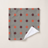 Points rouges et orange (Gant de toilette)