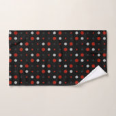 points rouges, noirs, gris et blancs (Serviette à main)