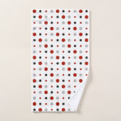 points rouges, noirs, gris et blancs (Serviette à main)