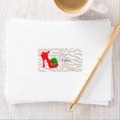 Points rouges Xmas Cadeau Étiquette mignon Zebra (En situation)