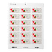 Points rouges Xmas Cadeau Étiquette mignon Zebra (Feuille entière)