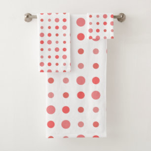 Points saumons et roses sur blanc