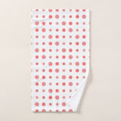 Points saumons et roses sur blanc (Serviette à main)