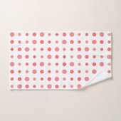Points saumons et roses sur blanc (Serviette à main)