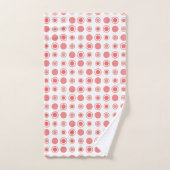 Points saumons et roses sur blanc (Serviette à main)