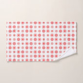 Points saumons et roses sur blanc (Serviette à main)