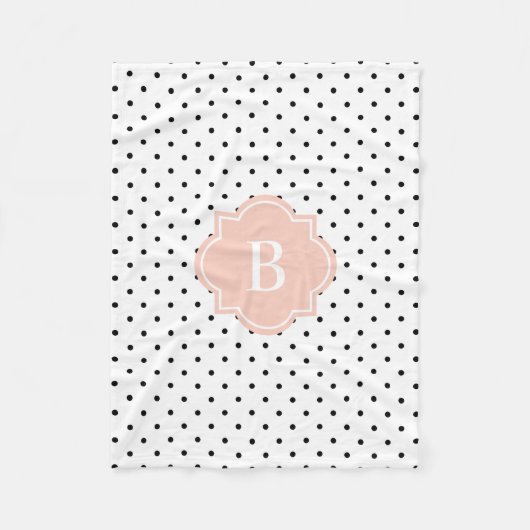Points suisses bleus | Couverture en polaire monog (Devant)