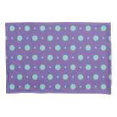Points teal sur taie d'oreiller violette (devant)