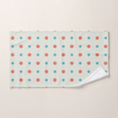 Points turquoise et orangé (Serviette à main)