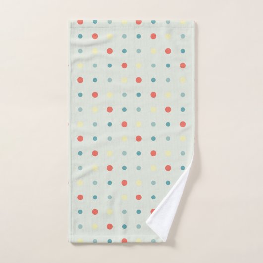 Points turquoise, jaune et orange (Serviette à main)