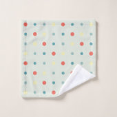 Points turquoise, jaune et orange (Gant de toilette)