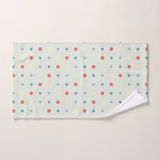 Points turquoise, jaune et orange (Serviette à main)