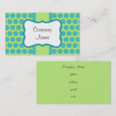 Points Turquoise Lime Retro Cartes de visite perso (Devant / Derrière)