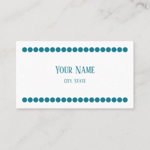 Points Turquoise Minimaliste Nom Cartes de visite