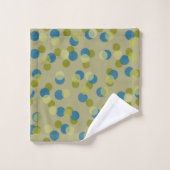 points verts, bleus et jaunes (Gant de toilette)