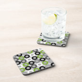 Points verts, noirs et blancs Dessous de verre liè (Côté Droit)