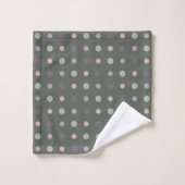 Points verts, roses, violets, bleus (Gant de toilette)