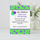 Points Whimsical et ballons Invitation Anniversair (Debout devant)