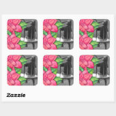Pointsettia Kerst Foto Sticker (Vel)