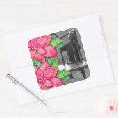 Pointsettia Kerst Foto Sticker (Envelop)