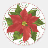 Pointsettia Kerstcupcake Stickers (Voorkant)