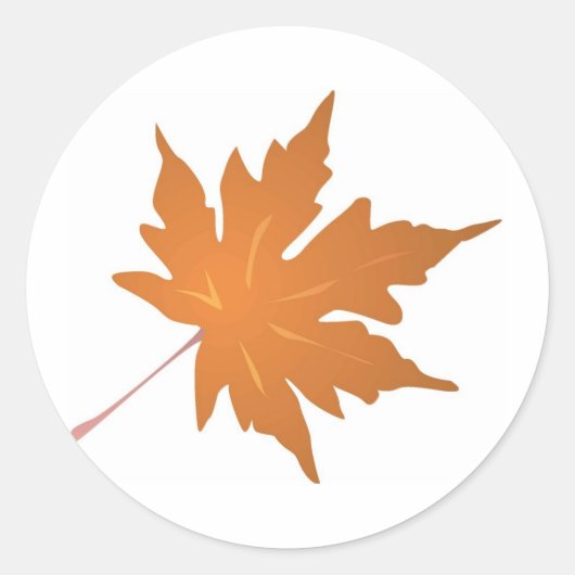 Pointy Brown Maple Leaf Ronde Sticker (Voorkant)