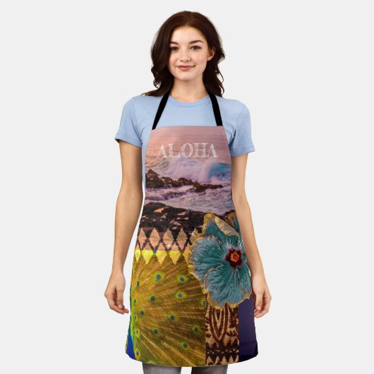 Poipu Sunrise, Kauai Hawaiian Collage Schort (Gedragen)