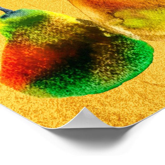 Poire art mignon poster de fruit à l'eau (Coin)