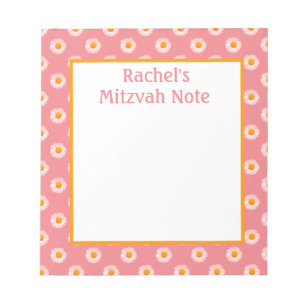 Poireaux roses Retro Mitzvah Note Filles Bloc-note