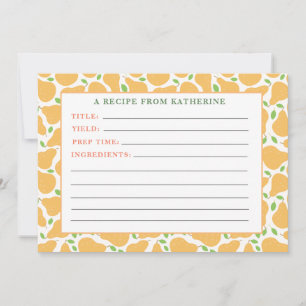 poires jaunes carte de recette détaillée rustique