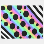 Pois arc-en-ciel et noirs et couverture de rayures (Devant (Horizontal))