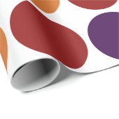 Pois arc-en-ciel sur emballage cadeau blanc (Coin rond)