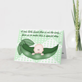 Pois Baby shower vert dans une invitation de pois