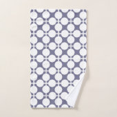 pois blanc gris et motif (Serviette à main)
