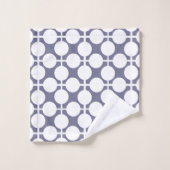 pois blanc gris et motif (Gant de toilette)