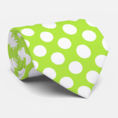 Pois blanc vert - cravate (Roulé)