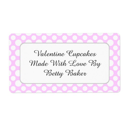 Pois blancs personnalisés sur Étiquette de cuisson (Devant)