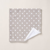 Pois blancs sur beige doux (Gant de toilette)
