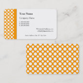 Pois blancs sur Carte de visite orange (Devant / Derrière)