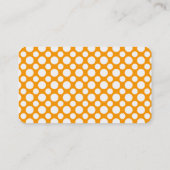 Pois blancs sur Carte de visite orange (Dos)