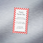 Pois blancs sur Carte de visite personnalisé rouge (In Situ)