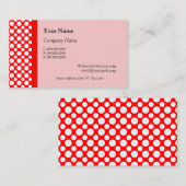 Pois blancs sur Cartes de visite roses rouges (Devant / Derrière)