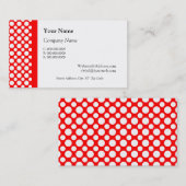 Pois blancs sur Cartes de visite rouges (Devant / Derrière)