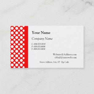 Pois blancs sur Cartes de visite rouges