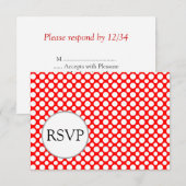 Pois blancs sur cartes RSVP Red Editable (Devant / Derrière)
