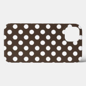 Pois blancs sur Coque brun-coque iphone Mate (Verso (horizontal))