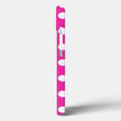 Pois blancs sur Coque fuchsia-Mate coque iphone (Verso / Gauche)