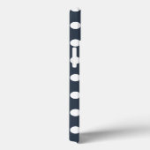 Pois blancs sur Coque gris bleu-Mate iPhone cas (Verso / Droite)