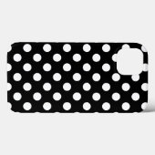 Pois blancs sur Coque noir-coque iphone (Verso (horizontal))